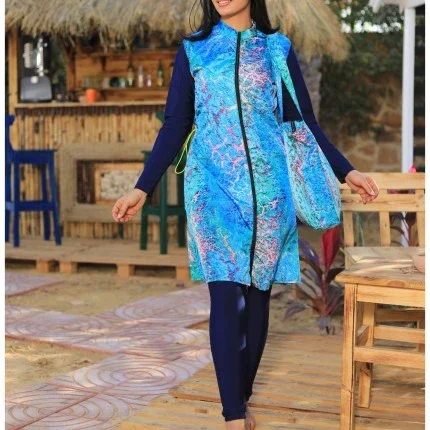 عباية سباحة مقاومة للماء مع حقيبة